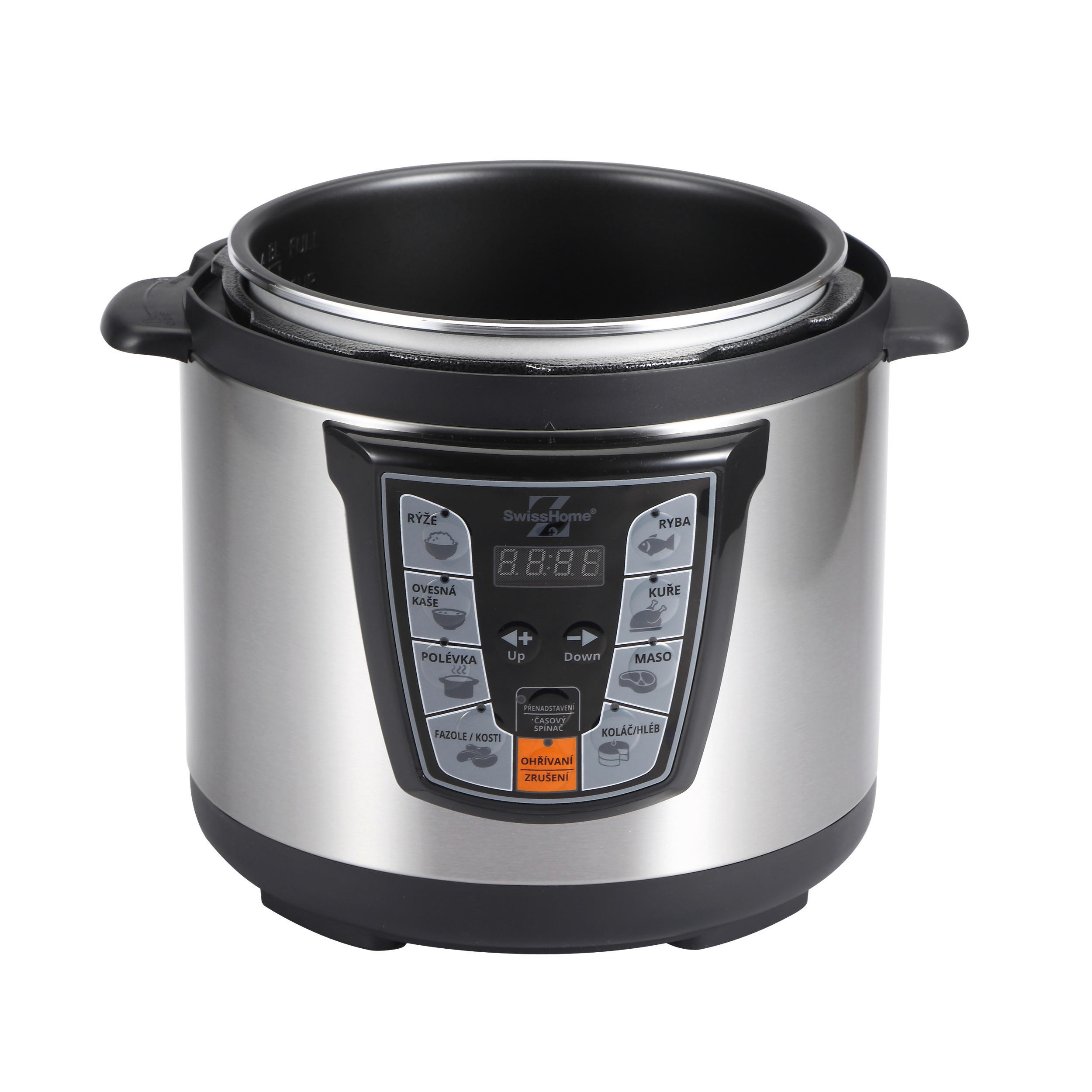 SWISS HOME Schnellkochtopf LOW COOKER schwarz Edelstahl LOW COOKER - schwarz/silber - SWISS HOME