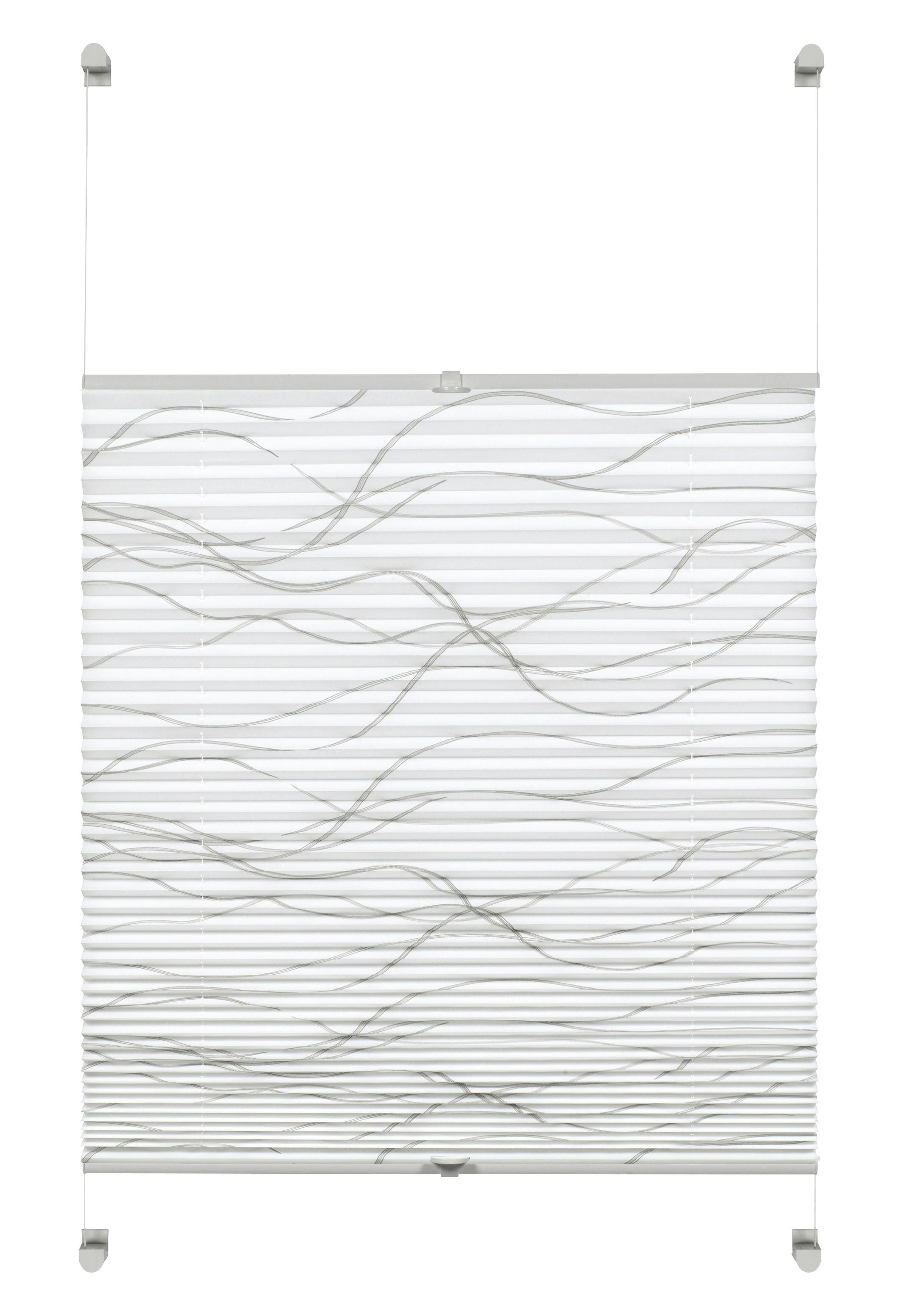 Spannplissee weiß B/L: ca. 90x130 cm Plissee-Welle - weiß (90,00/130,00cm) - Boviva