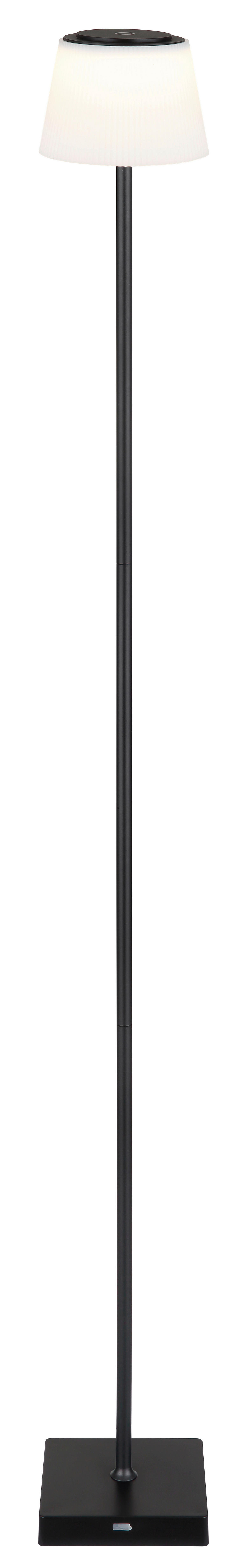 GLOBO LED-Stehleuchte Opal schwarz Kunststoff Metall B/H/T: ca. 14x120x14 cm 1 Brennstellen GREGOIR - schwarz/Opal (14,00/120,00/14,00cm) - GLOBO