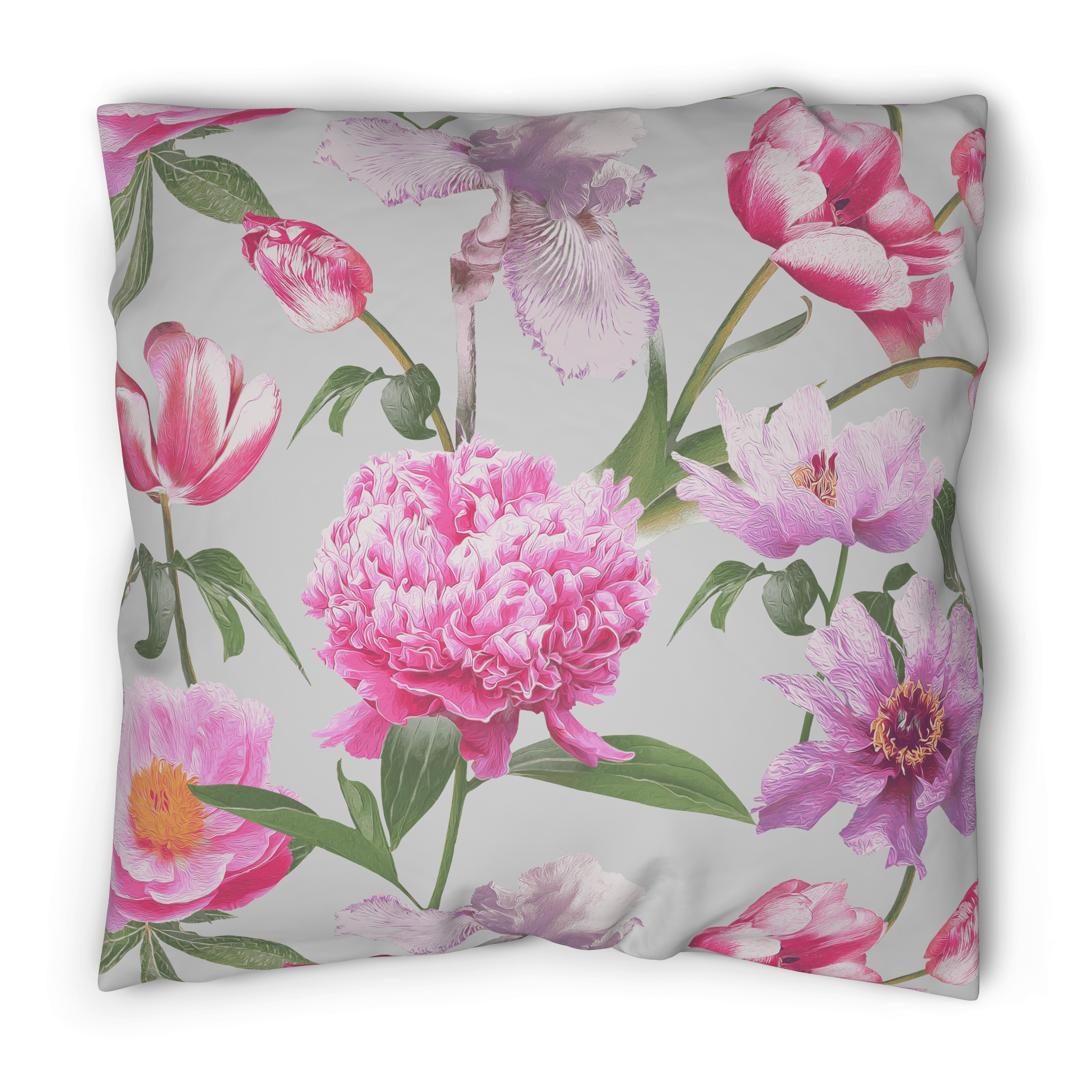 Baumwoll Bettwäsche Renforce Bettwäsche_Renforce Blumen - rosa/grau (135,00/200,00cm)