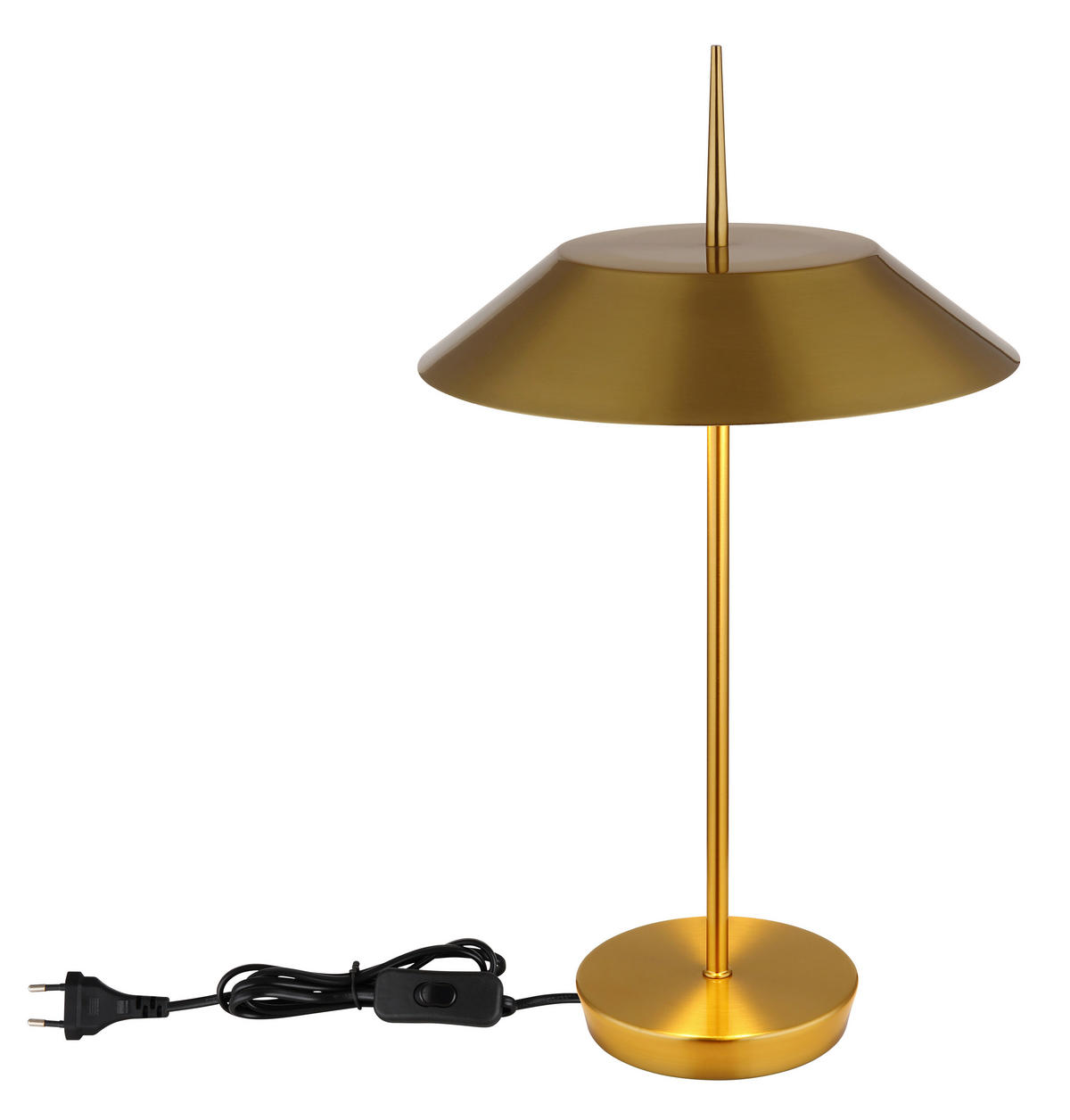 GLOBO Tischleuchte BRENLOR 21032M champagner messing Metall Textil H/D: ca. 52x30 cm E27 2 Brennstellen BRENLOR - messing/champagner (30,00/52,00cm) - GLOBO