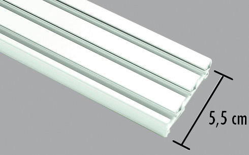 Flächenvorhangschiene weiß Aluminium 3.0 Läufe Flächenvorhangschiene_3lfg. - weiß (170,00/5,50/1,50cm) - Boviva