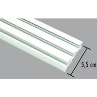 Flächenvorhangschiene weiß Aluminium 3.0 Läufe Flächenvorhangschiene_3lfg. - weiß (225,00/5,50/1,50cm) - Boviva
