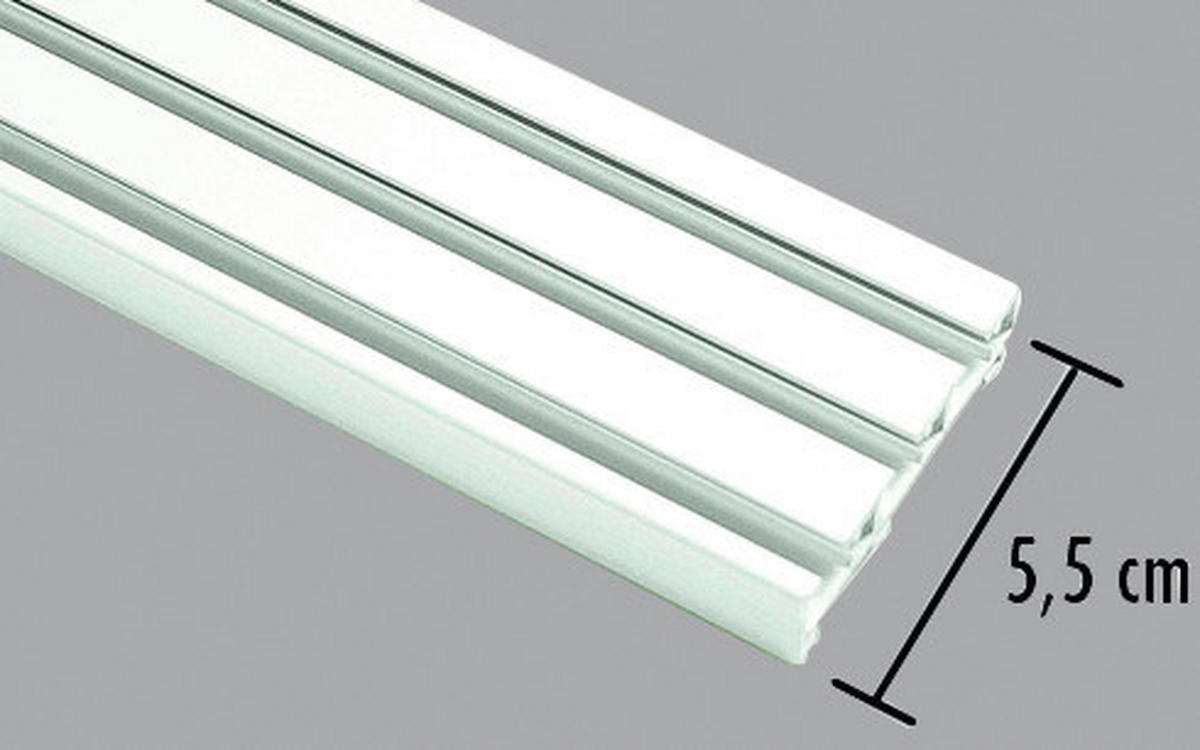 Flächenvorhangschiene weiß Aluminium 3.0 Läufe Flächenvorhangschiene_3lfg. - weiß (225,00/5,50/1,50cm) - Boviva