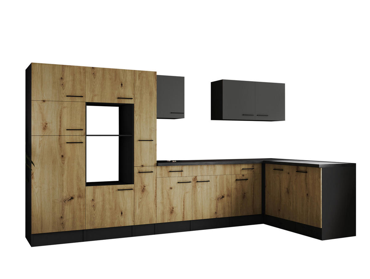 Winkelküche Oliver B/H/T: ca. 370x205x172 cm Oliver - granit/grau (370,00/205,00/172,00cm) - Respekta