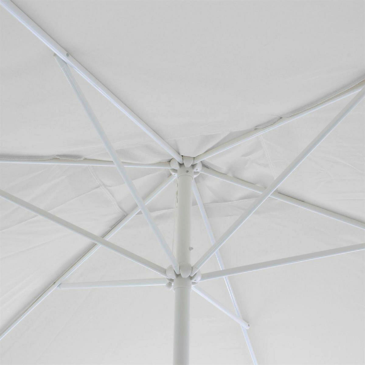 VCM Sonnenschirm weiß Polyester-Mischgewebe B/H/L: ca. 200x235x300 cm Sonnenschirm - weiß (300,00/200,00/235,00cm) - VCM