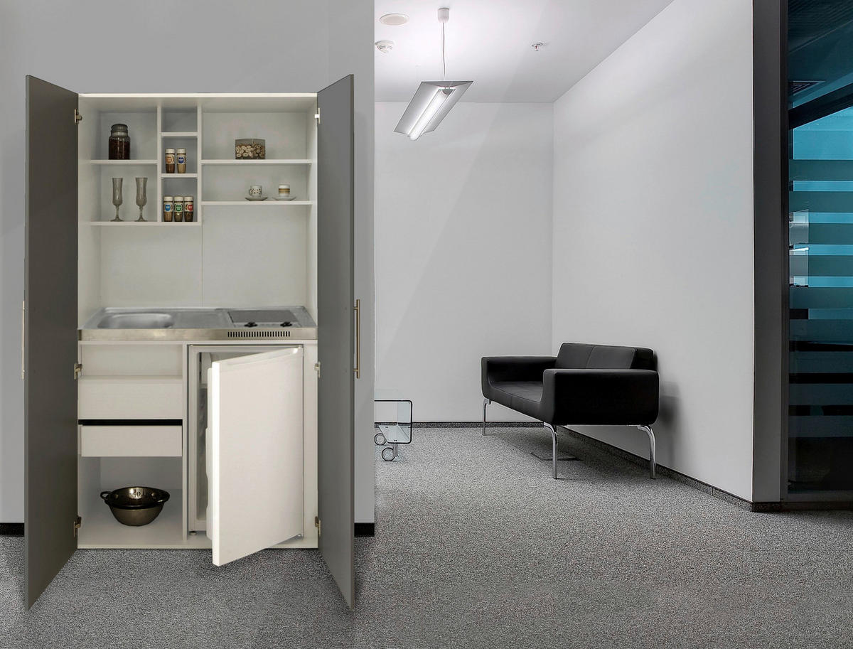 Respekta Schrankküche Economy grau matt B/H/T: ca. 104x193x67 cm Economy - weiß/grau (104,00/193,00/67,00cm) - Respekta