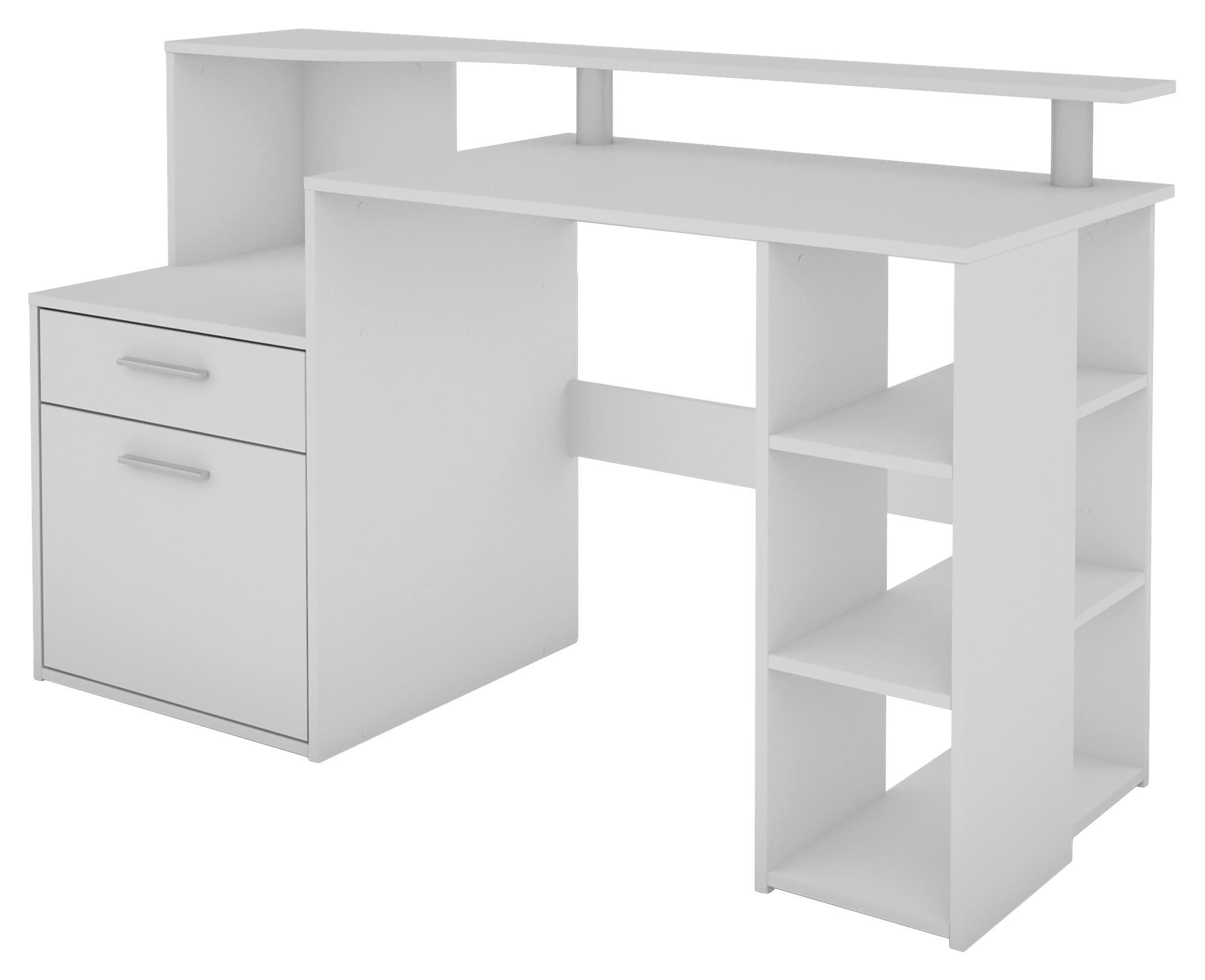 Schreibtisch LOUIS weiß B/H/T: ca. 140x89x55 cm LOUIS - weiß (140,00/89,00/55,00cm) - byLIVING