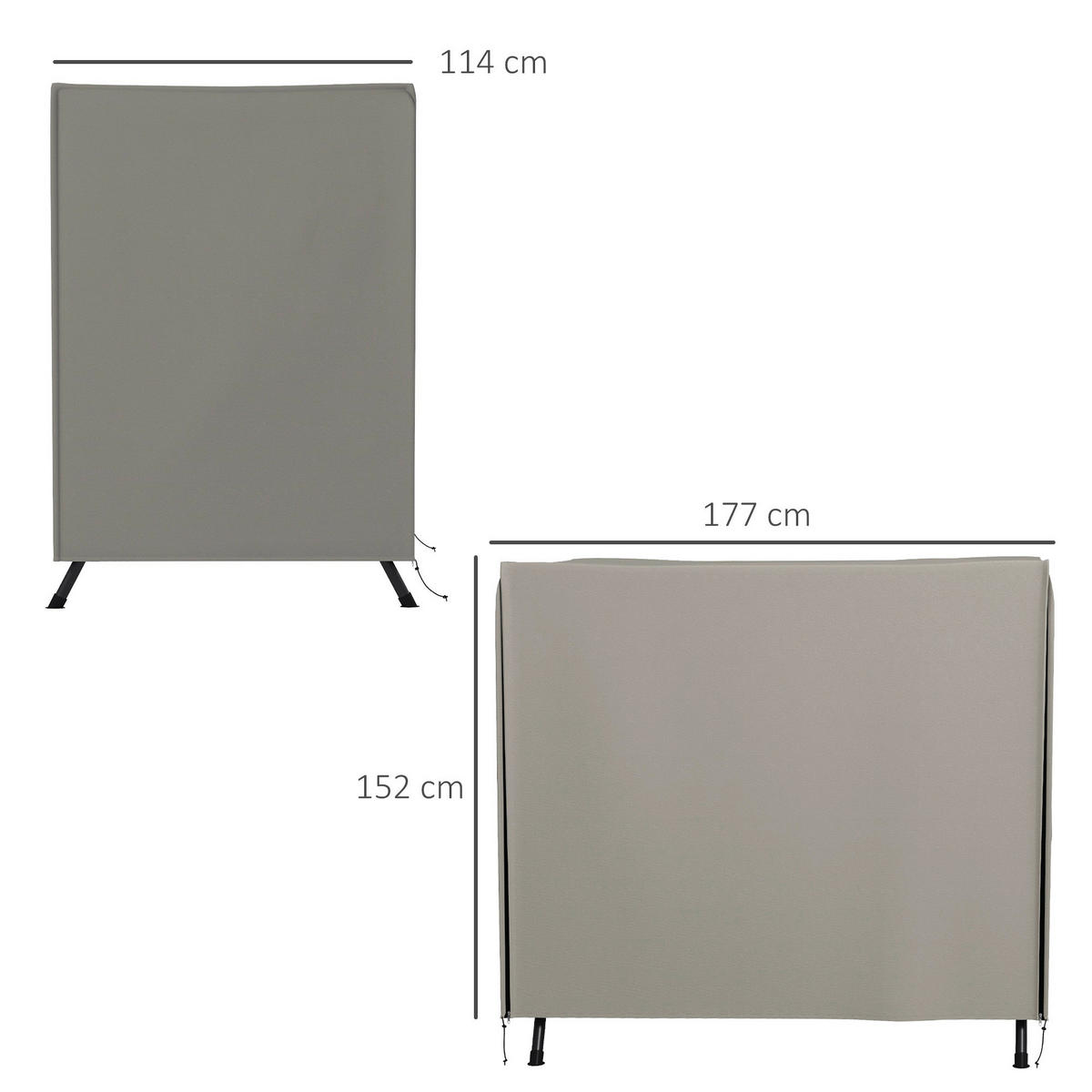 Outsunny Abdeckplane grau Polyester B/H/L: ca. 114x177x152 cm Abdeckhaube_für_Hollywoodschaukeln - grau (152,00/114,00/177,00cm) - Outsunny