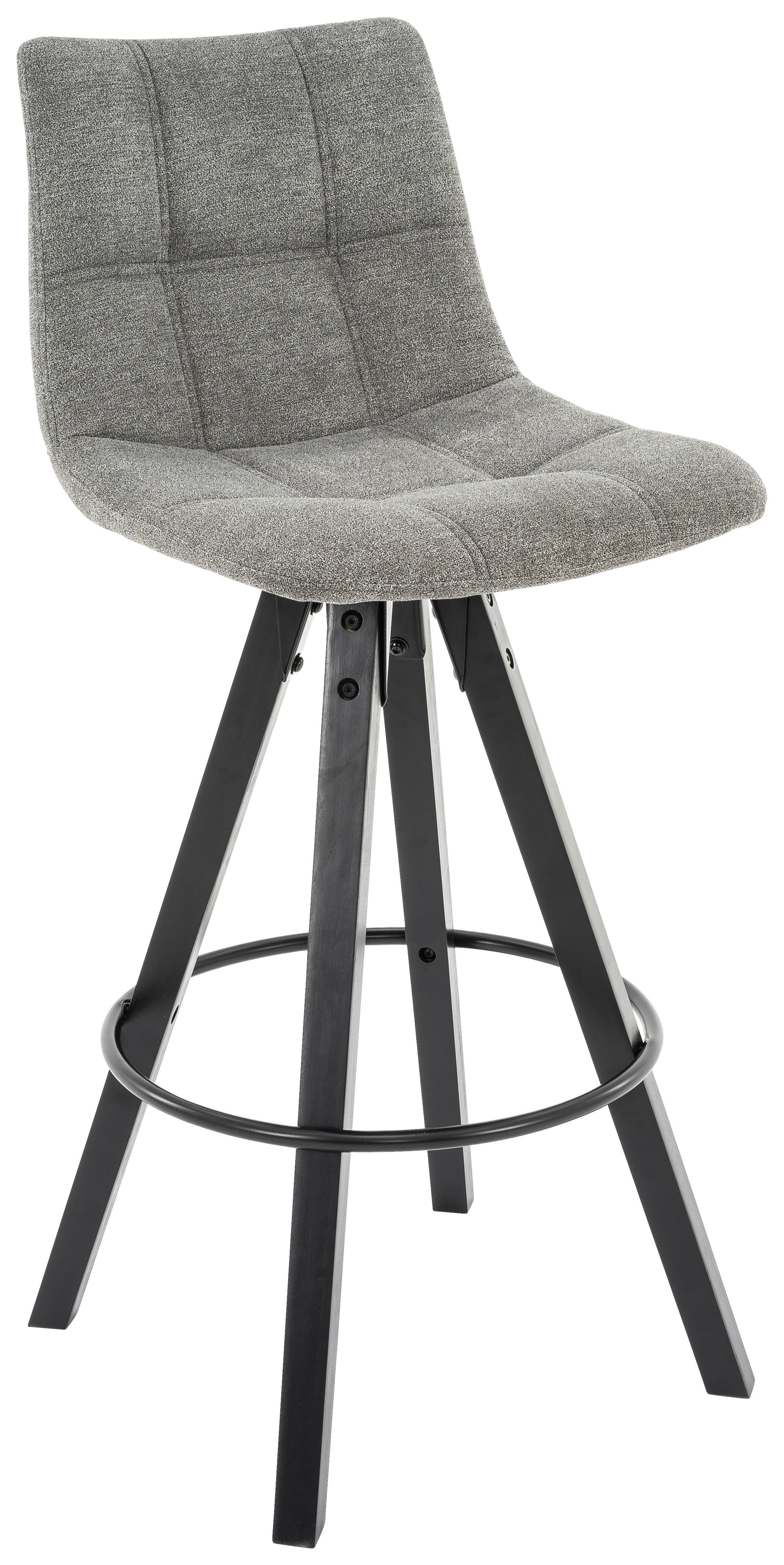 Barhocker FM grau schwarz Microfaser Holz B/H/T: ca. 45x104x54 cm FM - schwarz/grau (45,00/104,00/54,00cm)