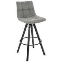 Barhocker FM grau schwarz Microfaser Holz B/H/T: ca. 45x104x54 cm FM - schwarz/grau (45,00/104,00/54,00cm)