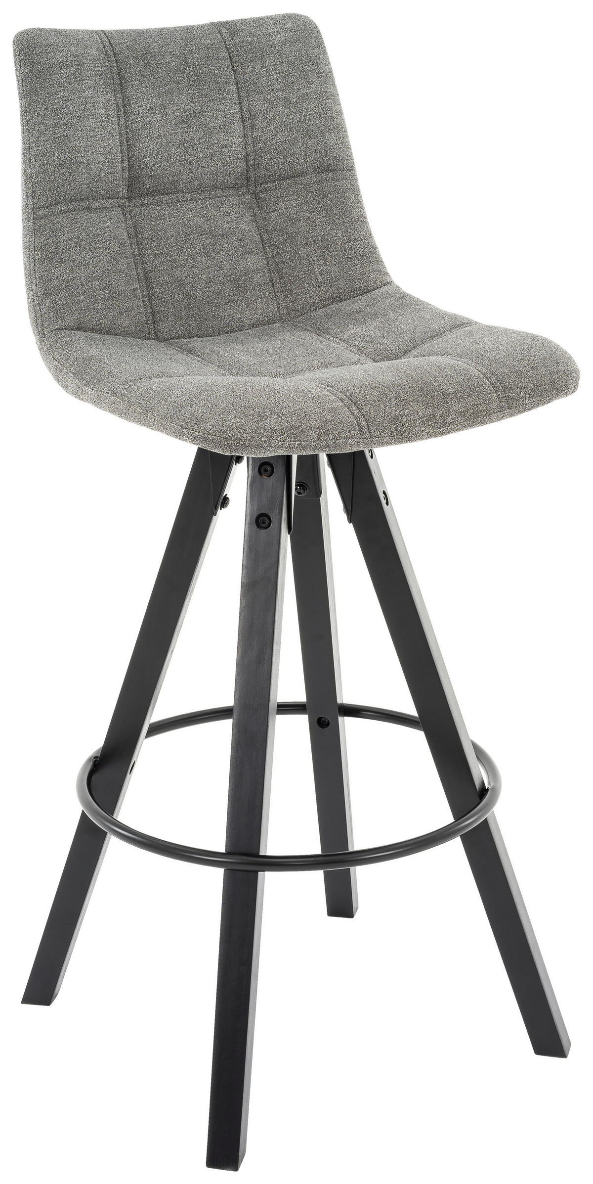 Barhocker FM grau schwarz Microfaser Holz B/H/T: ca. 45x104x54 cm FM - schwarz/grau (45,00/104,00/54,00cm)