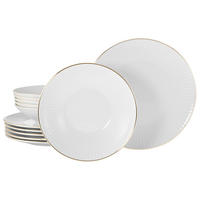 CreaTable Tafelservice Valencia gold Porzellan 12 tlg. Valencia - gold/weiß - CreaTable