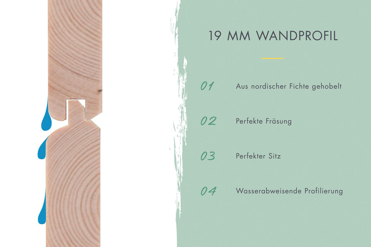 Karibu Stelzenhaus Ervin natur B/H/L: ca. 264x309x438 cm Ervin - blau/natur (438,00/264,00/309,00cm) - Karibu