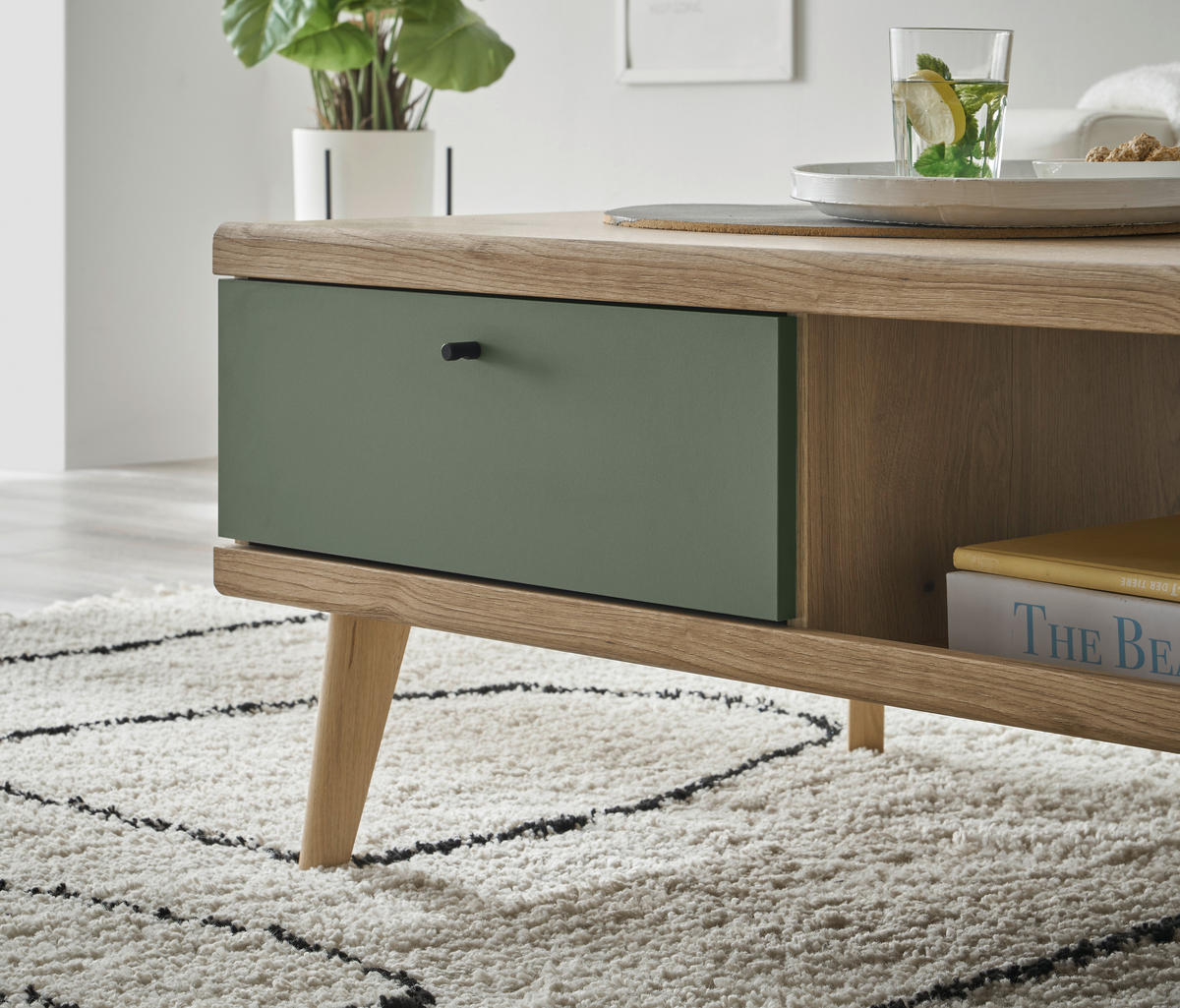 Couchtisch Alva Eiche Evoke Coast Nachbildung salbei B/H/T: ca. 107x46x67 cm Alva - Eiche/salbei (107,00/46,00/67,00cm)