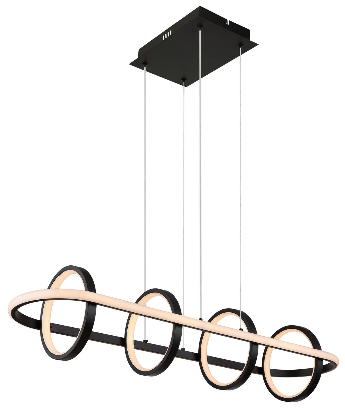 GLOBO Pendelleuchte schwarz Silikon Aluminium Metall B/H/T: ca. 28x120x90 cm 1.0 Brennstellen 67194-60R - schwarz (28,00/120,00/90,00cm) - GLOBO