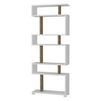 Regal Blok weiß walnuss Nachbildung B/H/T: ca. 60x160x20 cm Blok - weiß/walnuss (60,00/160,00/20,00cm) - moebel17