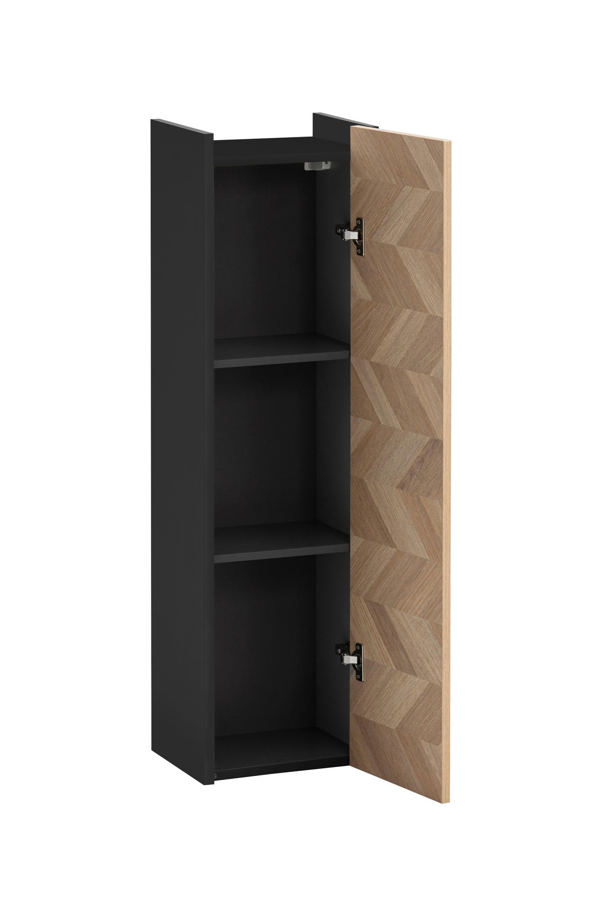 Highboard Lorna mattschwarz Eiche Nachbildung B/H/T: ca. 30,2x106,1x23,4 cm Lorna - Eiche/mattschwarz (30,20/106,10/23,40cm) - Schildmeyer