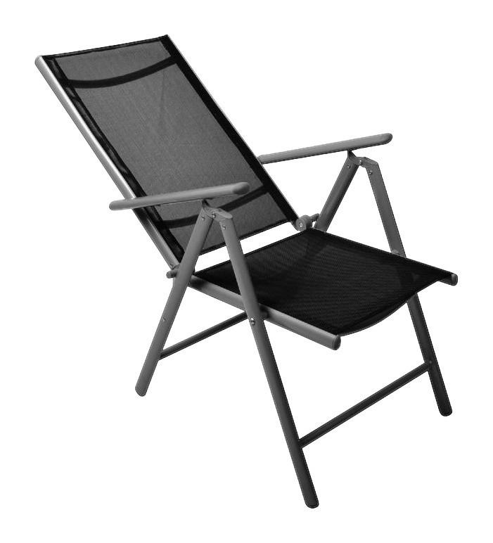 VCM Klappsessel 4er Set schwarz Aluminiu...