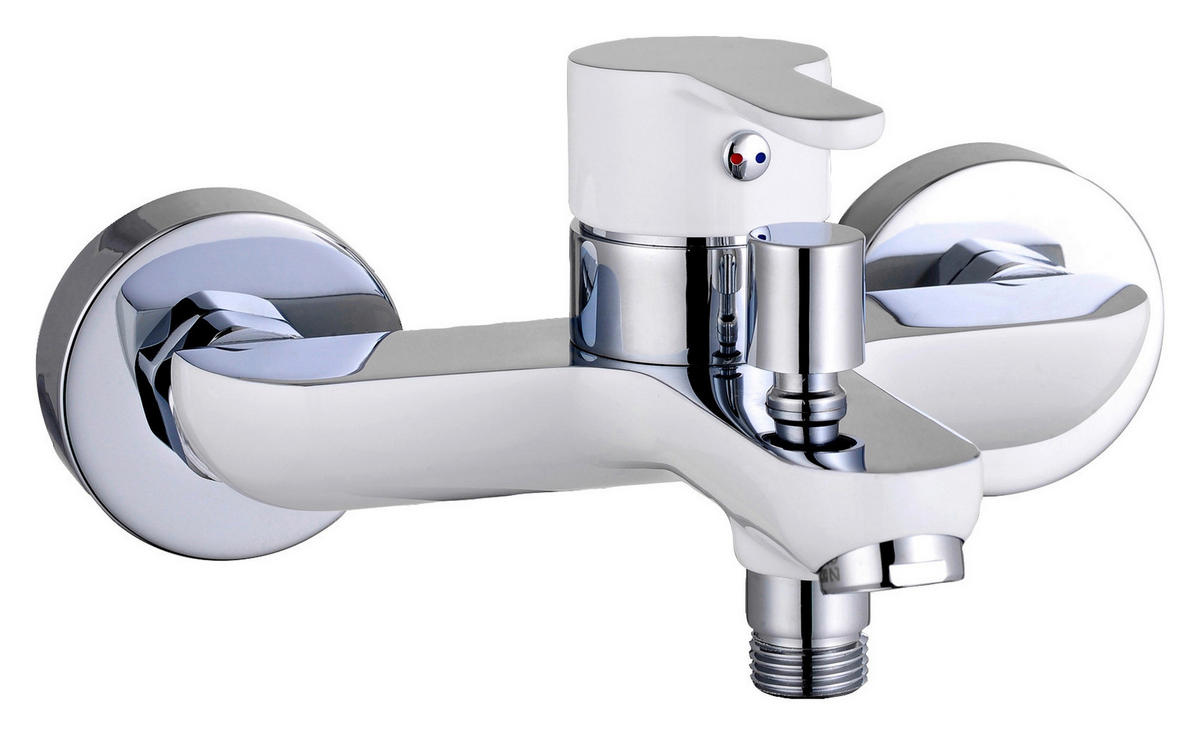 Wannen-Armatur Chrom Wannenarmatur_Diziani - weiß/Chrom (18,00/11,00/13,00cm) - Eisl