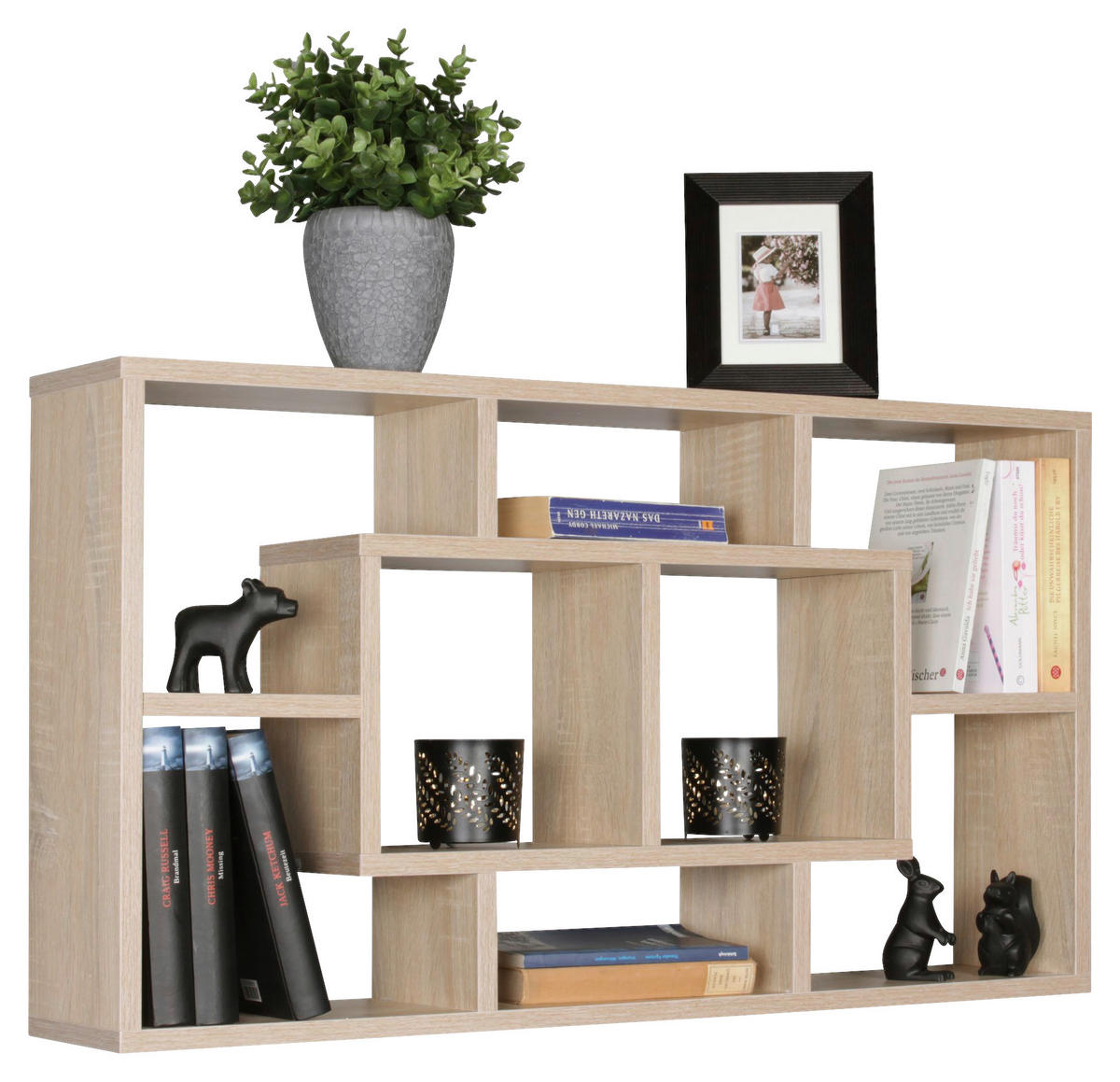 Wandregal Eiche Sonoma Nachbildung B/H/T: ca. 85x47,5x16 cm Wandregal - Eiche (85,00/47,50/16,00cm) - Wohnling