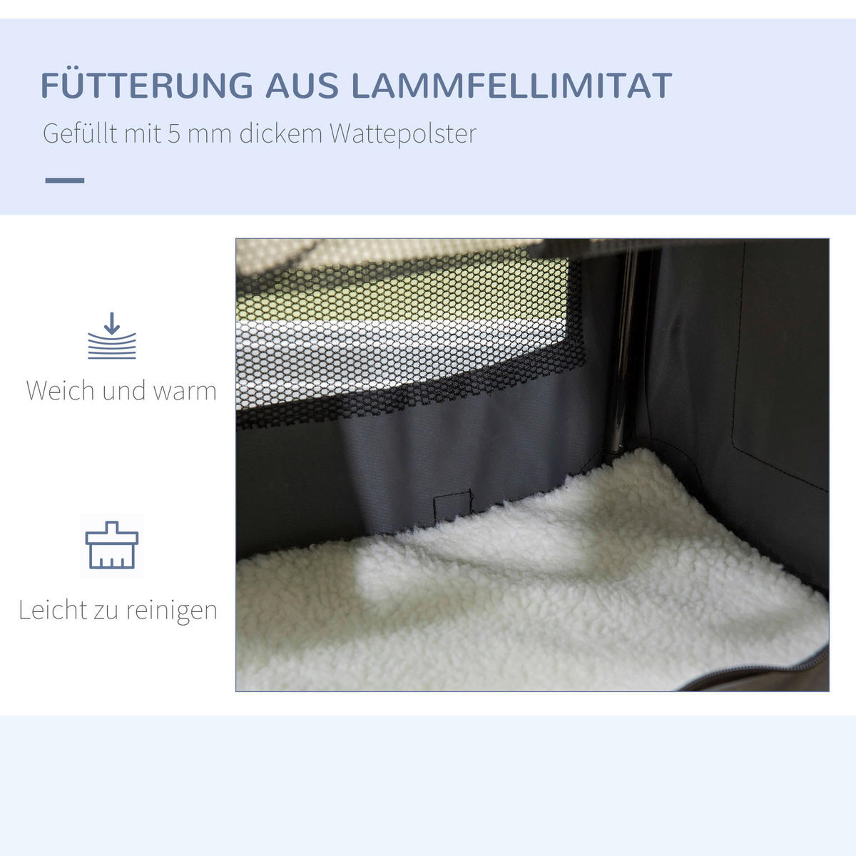 PawHut Tragetasche für Haustiere grau Stahl B/H/L: ca. 33,5x35x50,5 cm Tragetasche für Haustiere - schwarz/grau (50,50/33,50/35,00cm) - PawHut