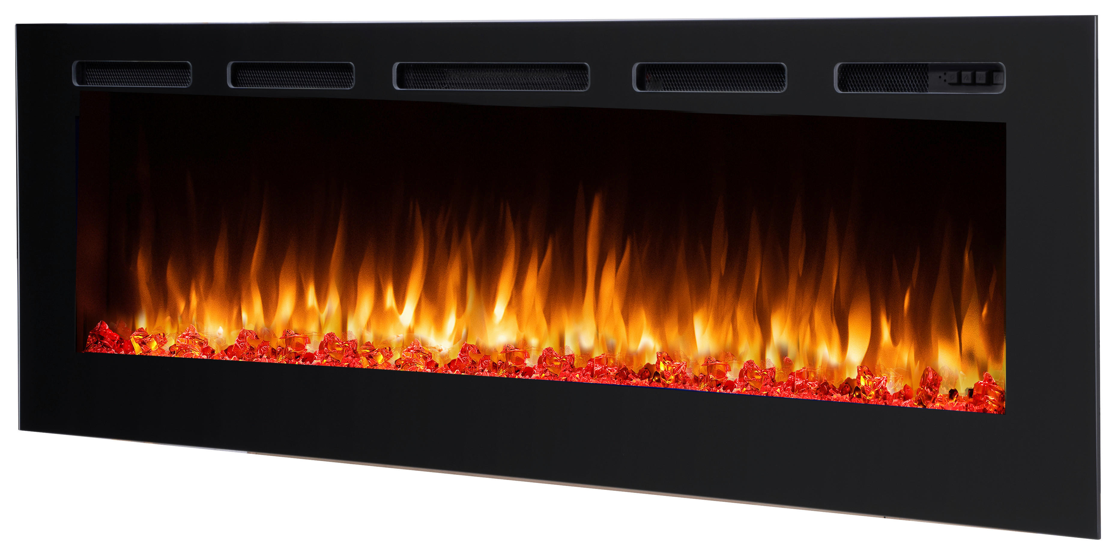 Balderia Einbaukamin Fiamma 68" schwarz Metall B/H/T: ca. 173x14,5x51,5 cm ca. 2000 W Elekt.-Kamin Fiamma 68" EF175D - schwarz (173,00/14,50/51,50cm) - Balderia