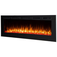 Balderia Einbaukamin Fiamma 68" schwarz Metall B/H/T: ca. 173x14,5x51,5 cm ca. 2000 W Elekt.-Kamin Fiamma 68" EF175D - schwarz (173,00/14,50/51,50cm) - Balderia