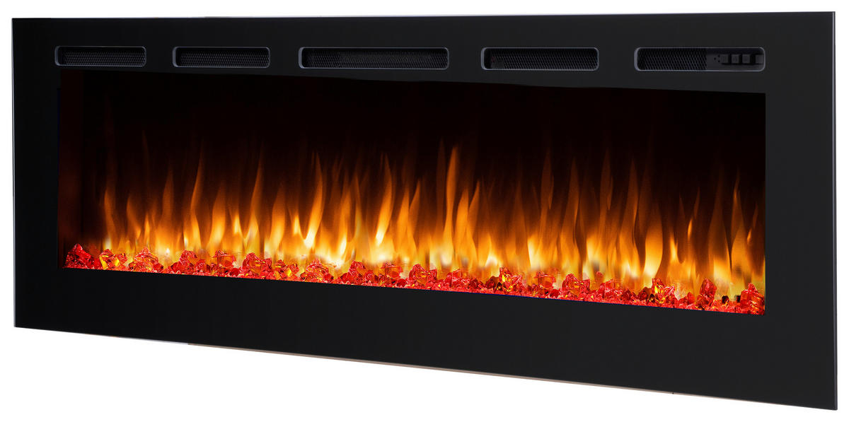 Balderia Einbaukamin Fiamma 68" schwarz Metall B/H/T: ca. 173x14,5x51,5 cm ca. 2000 W Elekt.-Kamin Fiamma 68" EF175D - schwarz (173,00/14,50/51,50cm) - Balderia