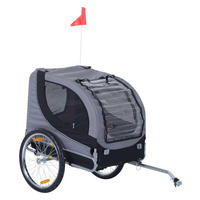 PawHut Fahrradanhänger für Hunde 20 Zoll grau grau B/H/L: ca. 90x110x130 cm Radanhänger f. Hunde D00-050 - grau (130,00/90,00/110,00cm) - PawHut