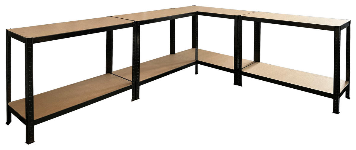 Schwerlaststeckregal 2er-Set schwarz B/H/T: ca. 160x160x40 cm Schwerlaststeckregal 160x160x40cm S - schwarz (160,00/160,00/40,00cm)