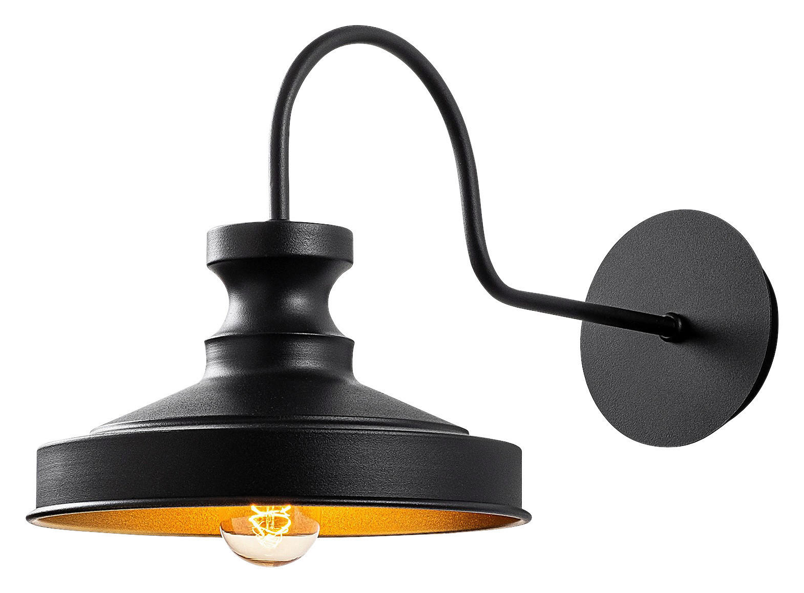 Opviq Wandleuchte schwarz B/H/T/L: ca. 42x23x42x22 cm E27 1 Brennstellen Berceste - schwarz (22,00/42,00/23,00cm) - Opviq