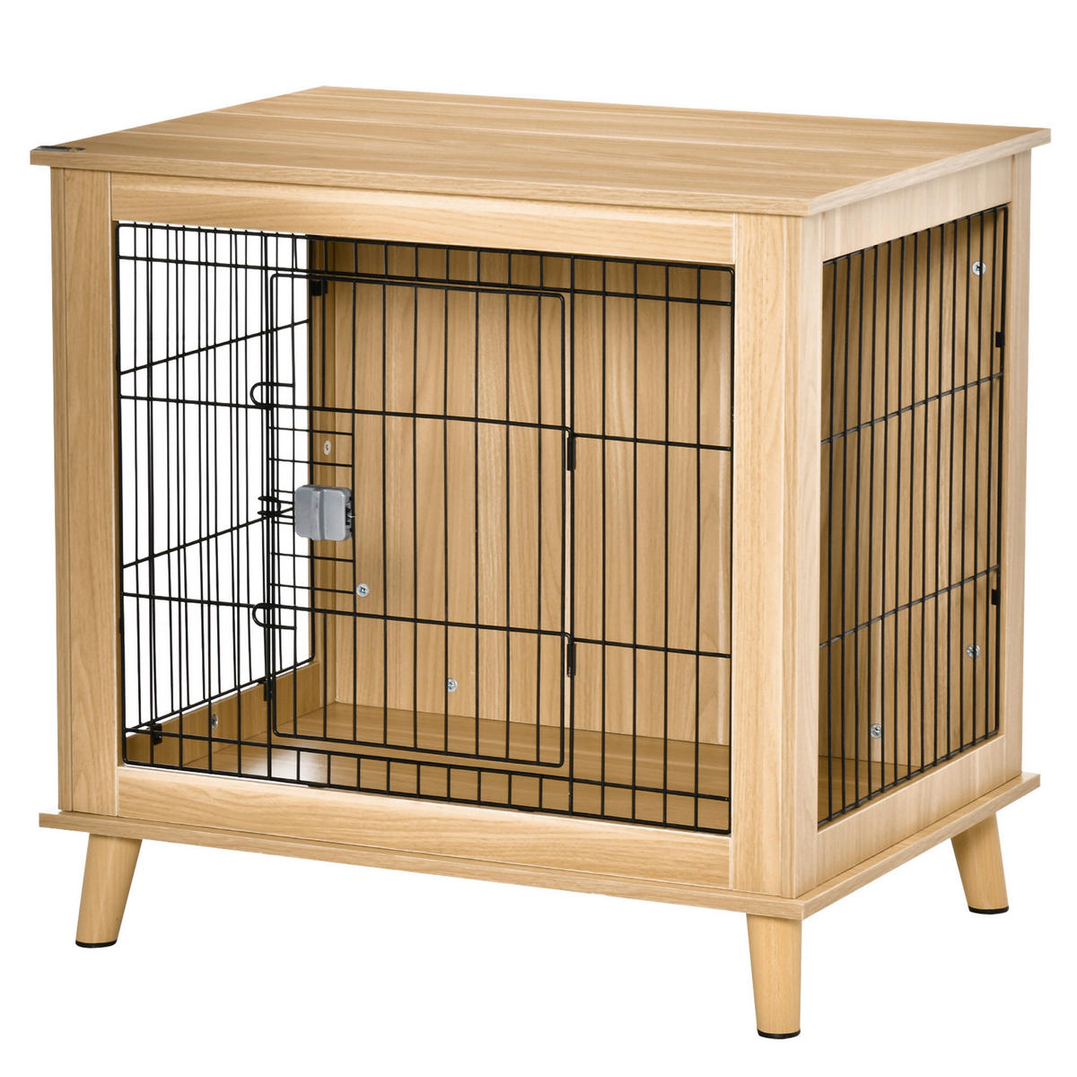 PawHut Hunde-Zubehör Eiche Polypropylen B/H/L: ca. 58,5x81x76 cm Hundekäfig - Eiche (76,00/58,50/81,00cm) - PawHut