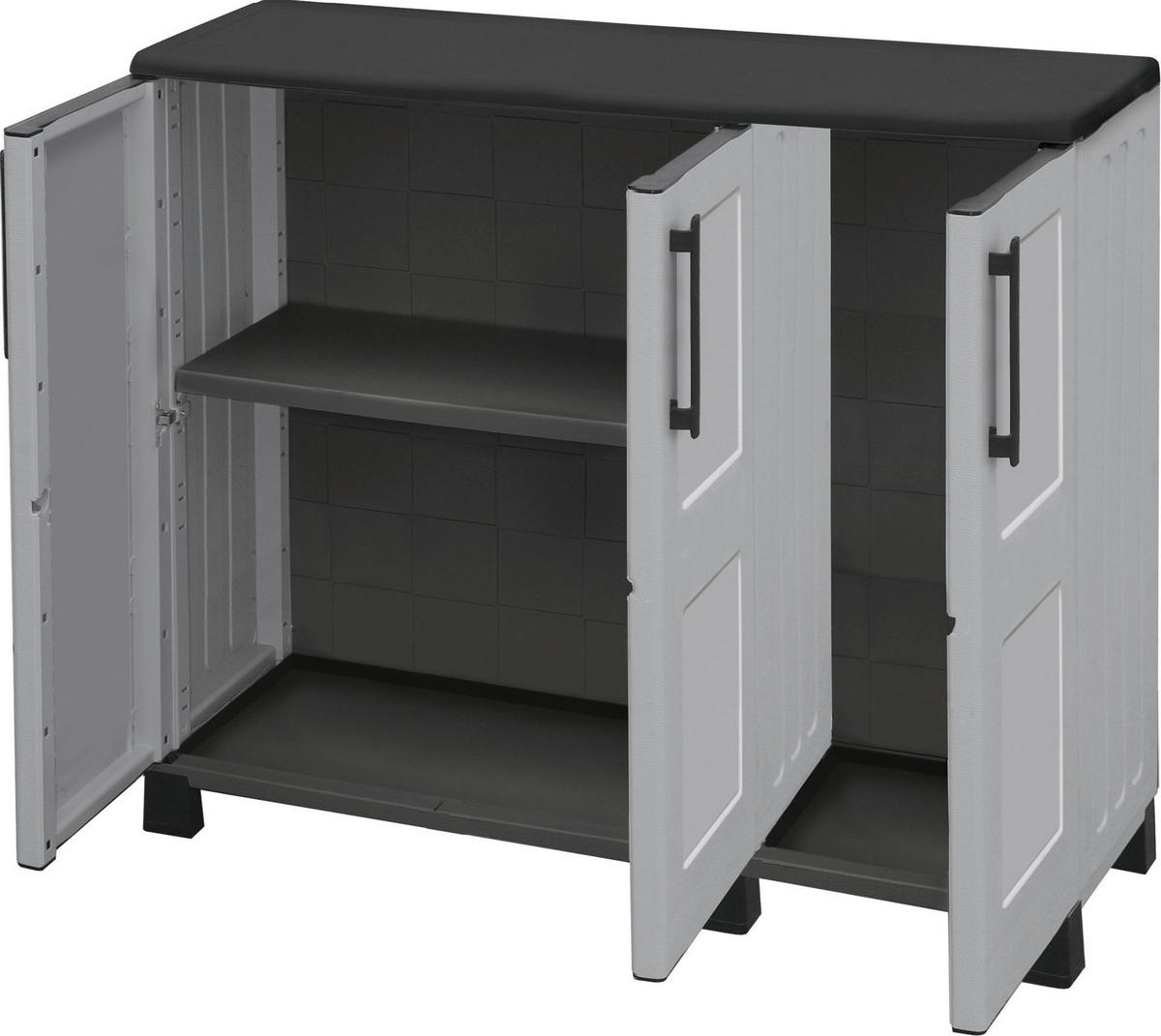 Linea Idea Kunststoffschrank Idea grau Kunststoff B/H/T: ca. 102x90x37 cm Idea - grau (102,00/90,00/37,00cm) - Linea Idea