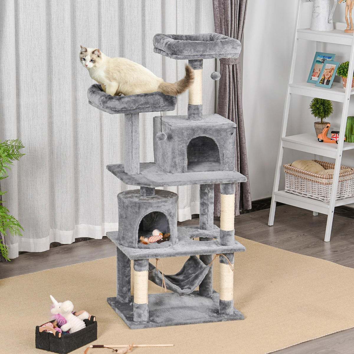 PawHut Kratzbaum grau Polypropylen B/H/L: ca. 50x60x145 cm Kratzbaum - grau (145,00/50,00/60,00cm) - PawHut