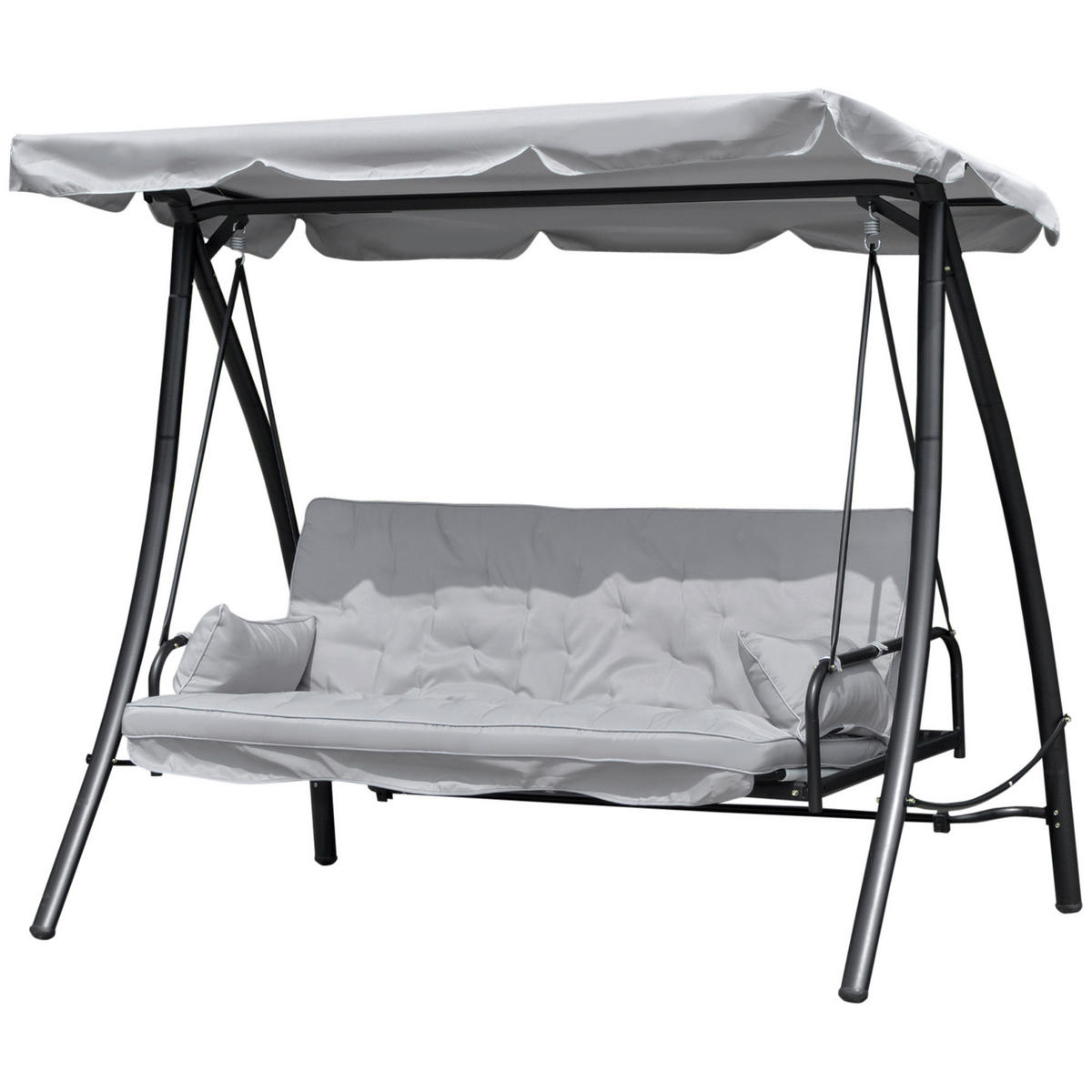 Outsunny Hollywoodschaukel grau Metall B/H/L: ca. 114x170x209 cm Hollywoodschaukel - grau (209,00/114,00/170,00cm) - Outsunny