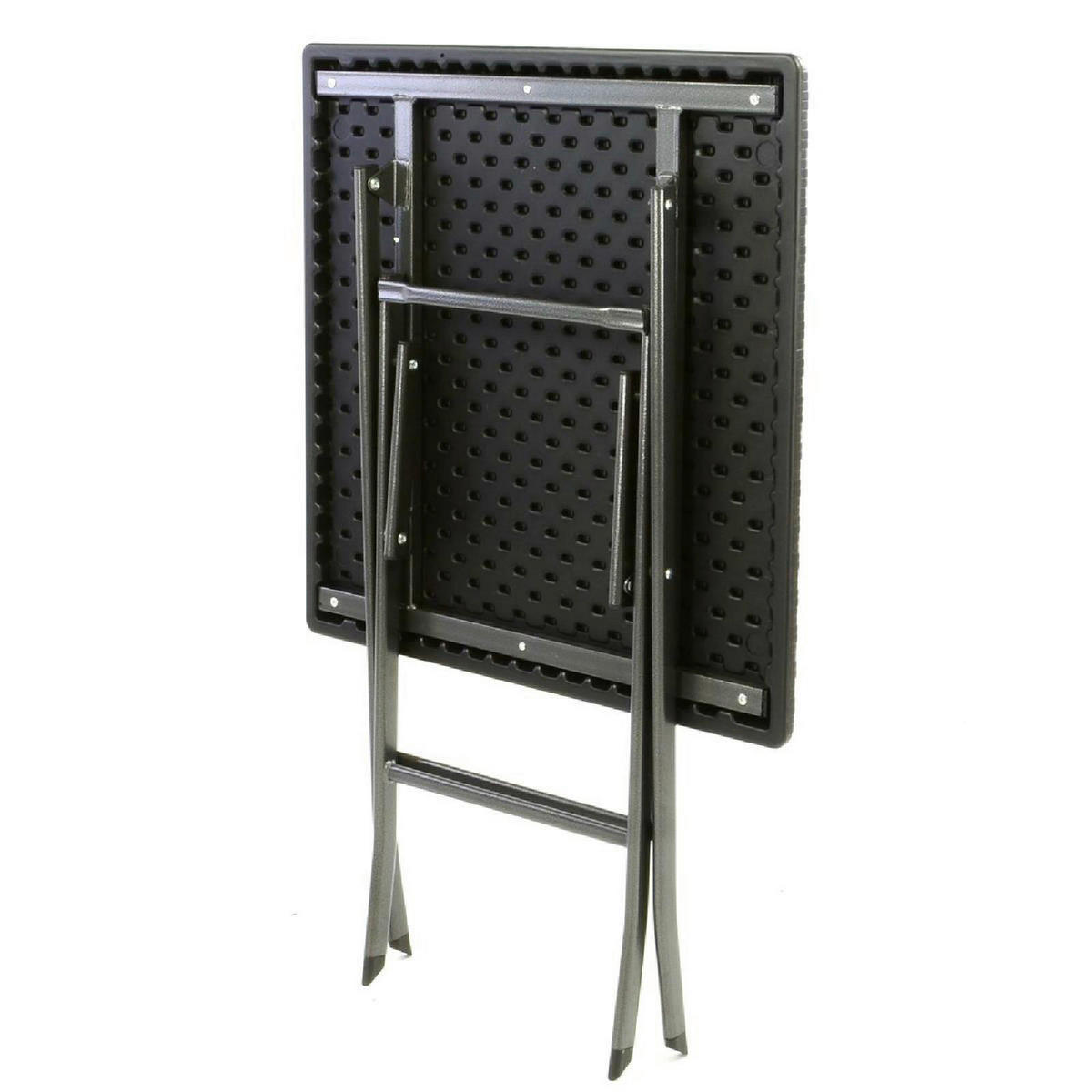 VCM Gartentisch schwarz Polyrattan B/H/L: ca. 61x75x61 cm Gatrntisch - schwarz (61,00/61,00/75,00cm) - VCM