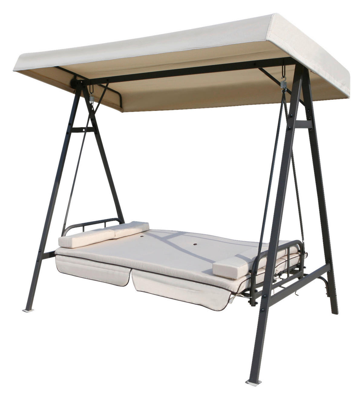 Grasekamp Hollywoodschaukel Amalfi beige Stahlrohr B/H/L: ca. 140x196x210 cm Amalfi - beige (210,00/140,00/196,00cm) - Grasekamp