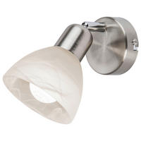 Nowa Spot 81890101 warmweiß nickel matt Metall Glas H/D: ca. 12x11,5 cm E14 1 Brennstellen DAYTONA - warmweiß/nickel matt (11,50/12,00cm) - Nowa