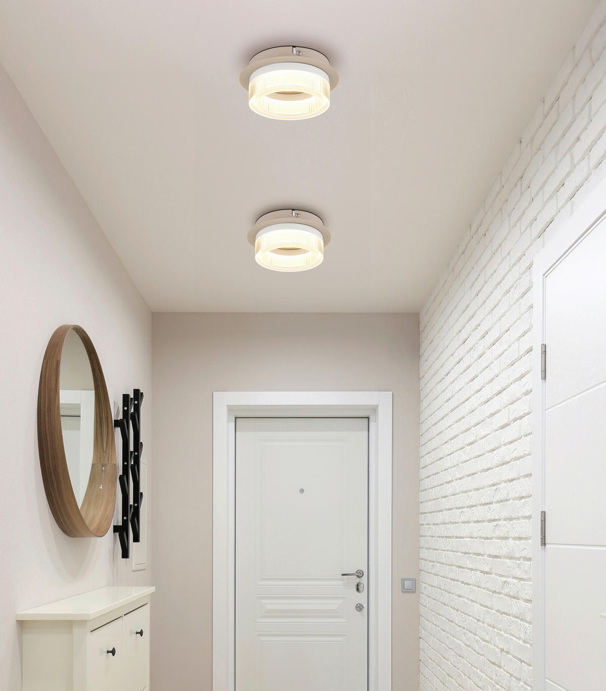 GLOBO Deckenleuchte weiß sand Metall Kunststoff H/D: ca. 7x16 cm 1 Brennstellen Zara - sand/weiß (16,00/7,00cm) - GLOBO