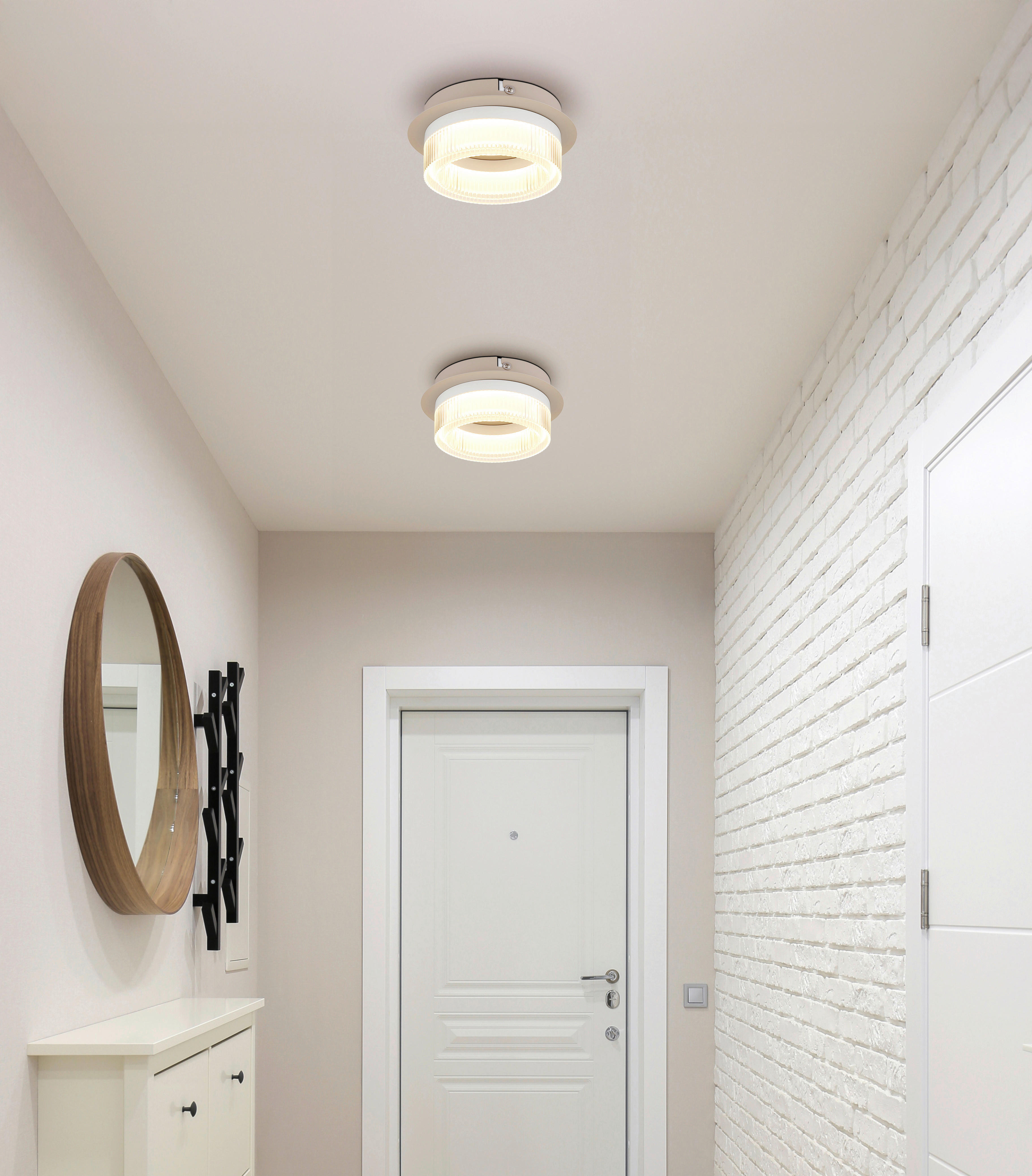 Thumbnail - GLOBO Deckenleuchte weiß sand Metall Kunststoff H/D: ca. 7x16 cm 1 Brennstellen