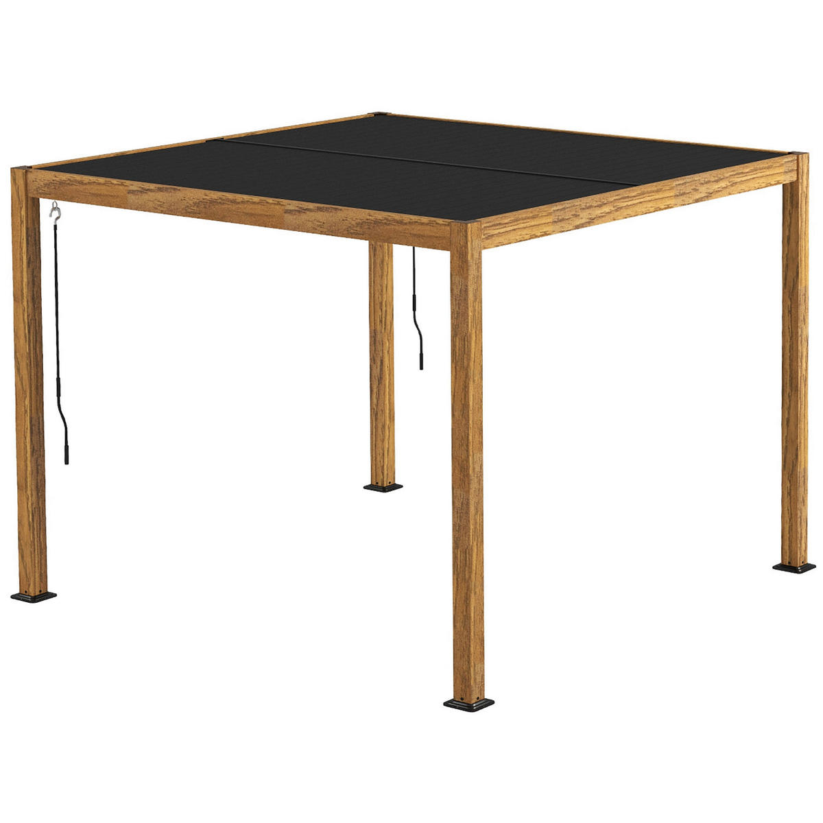 Outsunny Pavillon natur Aluminium B/H/L: ca. 297x297x228 cm Pergola - natur (228,00/297,00/297,00cm) - Outsunny