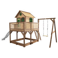 AXI Spielhaus Liam braun B/H/L: ca. 541x291x277 cm Liam - braun/weiß (277,00/541,00/291,00cm) - AXI
