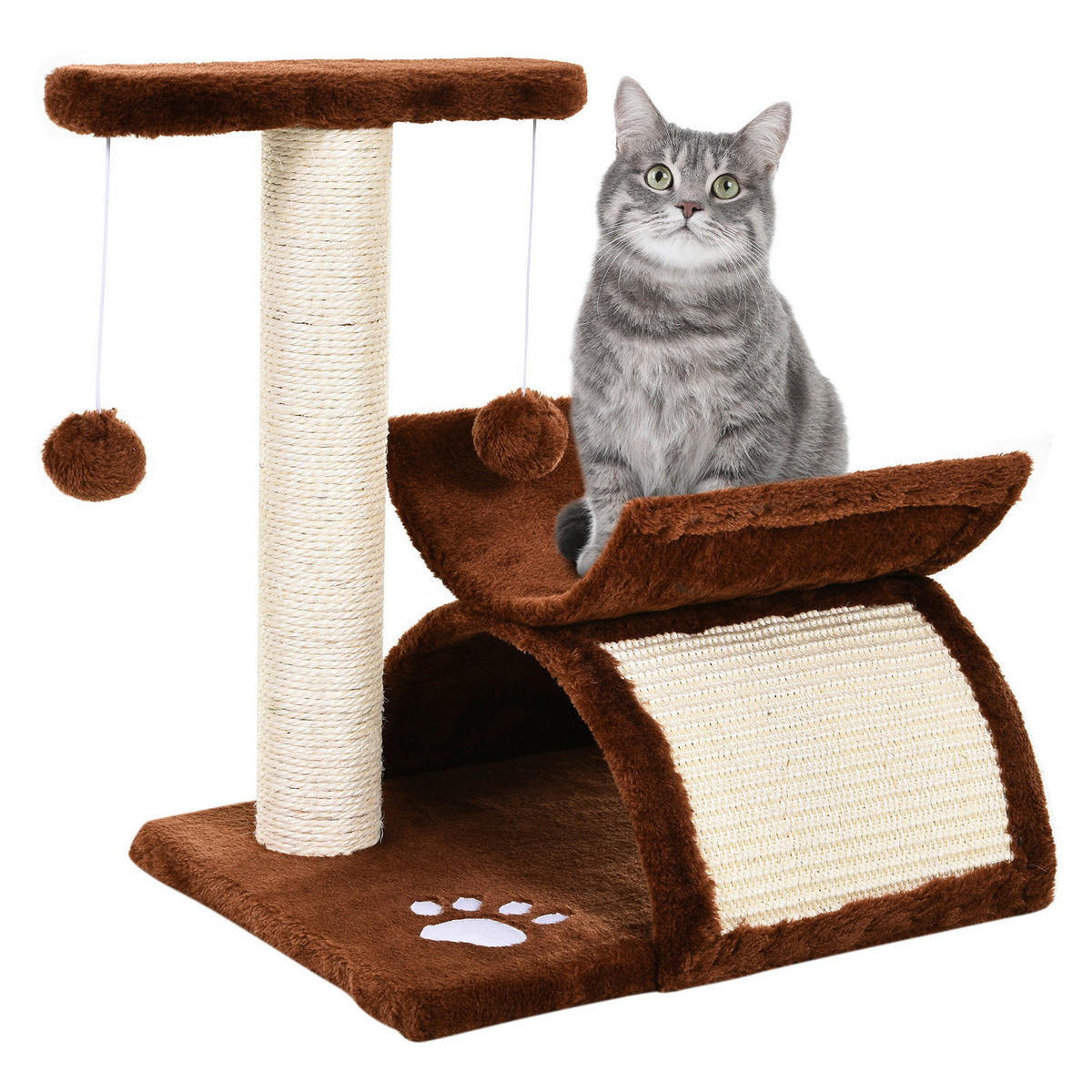 PawHut Katzenkratzbaum braun Spanplatte B/H/L: ca. 30x43x40 cm Katzenkratzbaum - braun (40,00/30,00/43,00cm) - PawHut