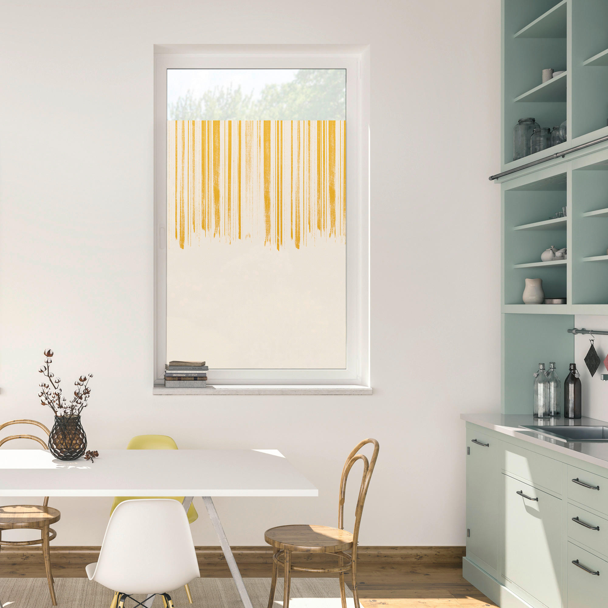 LICHTBLICK Fensterfolie Flowing Honey  Flowing Honey senf B/L: ca. 100x100 günstig online kaufen