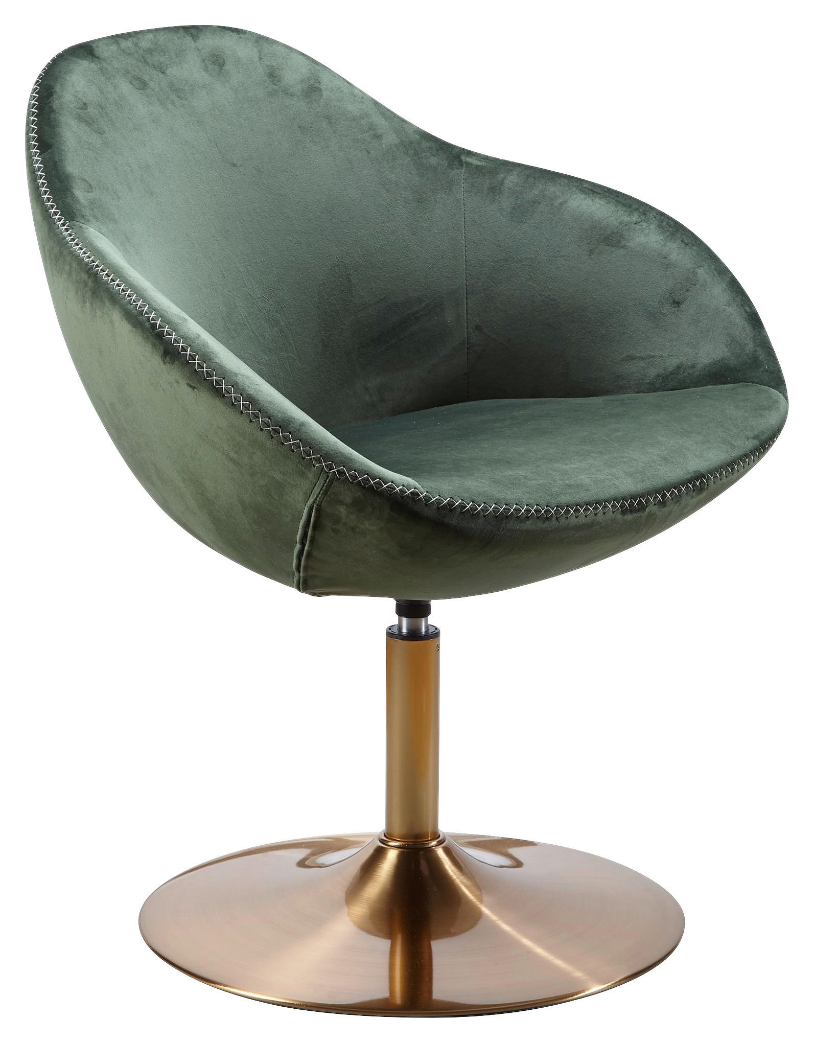 Wohnling Sessel grün gold Stoff Eisen B/H/T: ca. 70x79x70 cm Loungesessel - gold/grün (70,00/79,00/70,00cm) - Wohnling