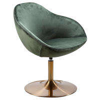 Wohnling Sessel grün gold Stoff Eisen B/H/T: ca. 70x79x70 cm Loungesessel - gold/grün (70,00/79,00/70,00cm) - Wohnling