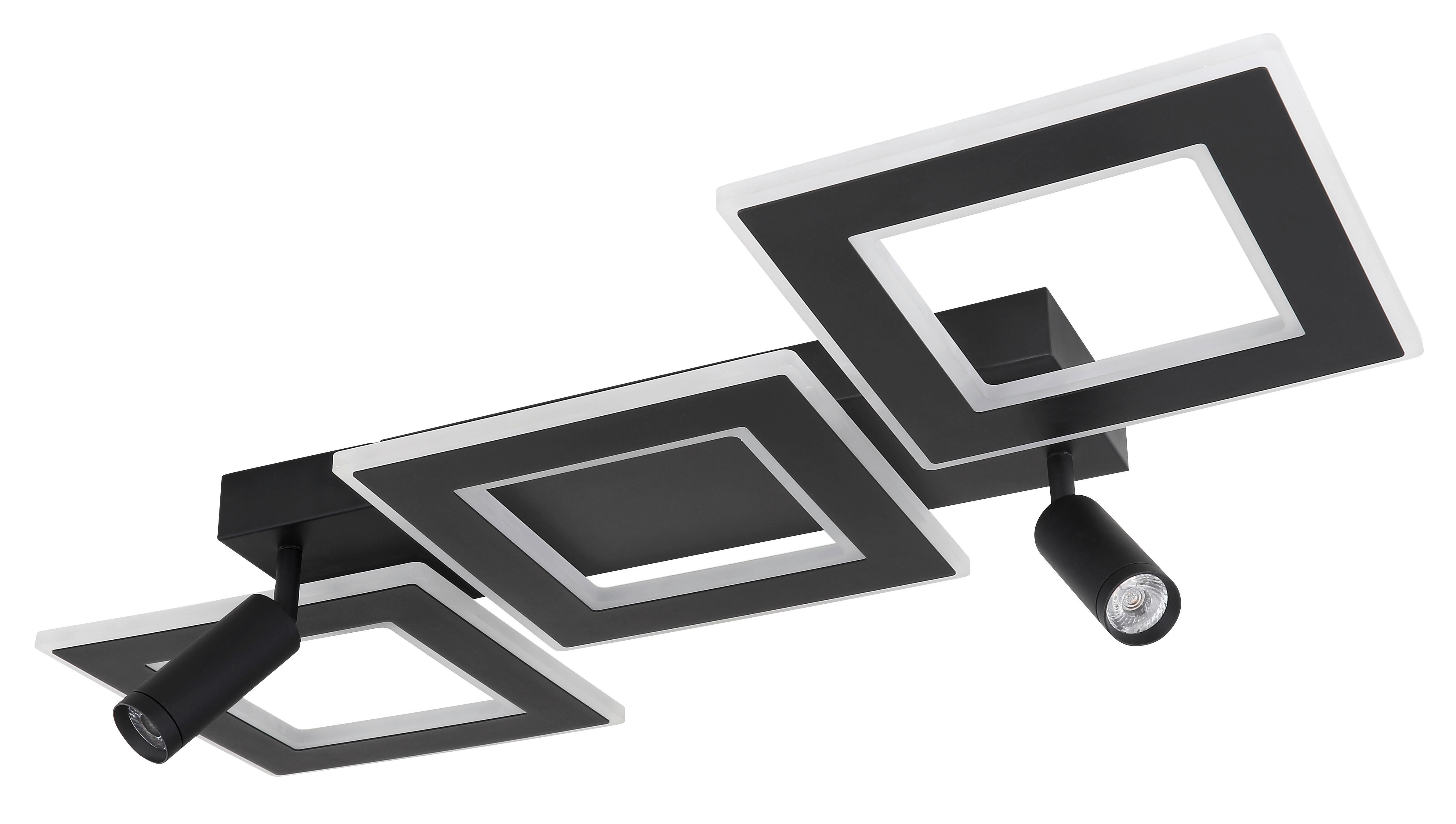 GLOBO Deckenleuchte schwarz Opal Metall Acryl B/H/L: ca. 56x11,5x82 cm 2 Brennstellen Marian - schwarz/Opal (82,00/56,00/11,50cm) - GLOBO