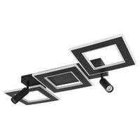 GLOBO Deckenleuchte schwarz Opal Metall Acryl B/H/L: ca. 56x11,5x82 cm 2 Brennstellen Marian - schwarz/Opal (82,00/56,00/11,50cm) - GLOBO