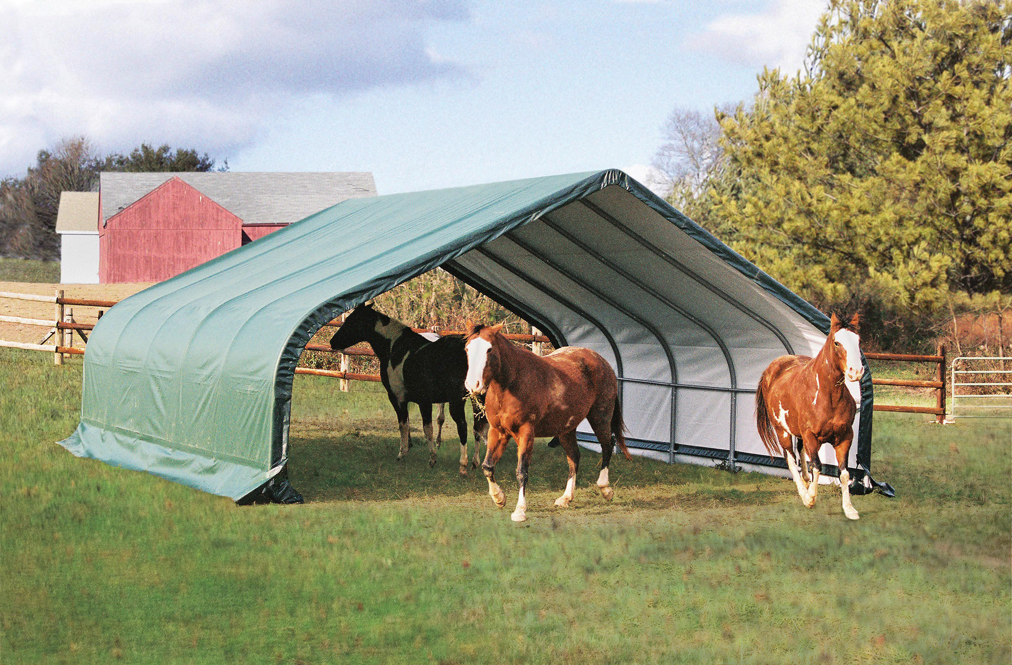 ShelterLogic Weidezelt 40,87m² grün Kunststoff 40,87m² - grün - ShelterLogic